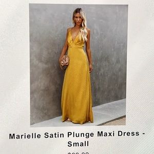 Marielle Satin Plunge Maxi Dress